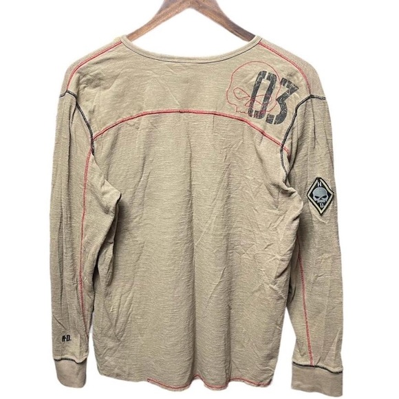 Harley Davidson long sleeve Henley style thermal biker motorcycle under shirt - Picture 7 of 8
